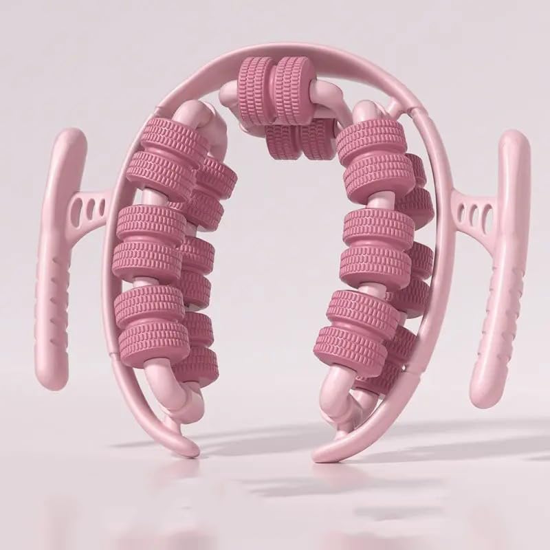 WOVTE エクササイズローラー マッサージローラー 筋膜ローラー リングマッサージャー 筋膜リリース ストレッチ ふくらはぎ 足 (ピンク)