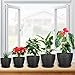 5 Pcs Plant pots, 7.5/6.5/5.7/4.9/4.1 inch Pots for Plants, Flower Pot Indoor Modern Decorative Plant Pot, Plant Pots Indoor with Drainage and Saucer for All House Plants (Drainage Set of 5 Black)