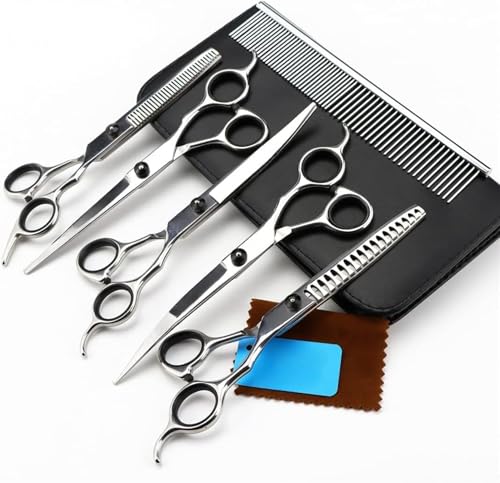 犬用グルーミングはさみセット 長い髪ペット向け 鋭く耐久 5枚ステンレス鋼トリマーキット