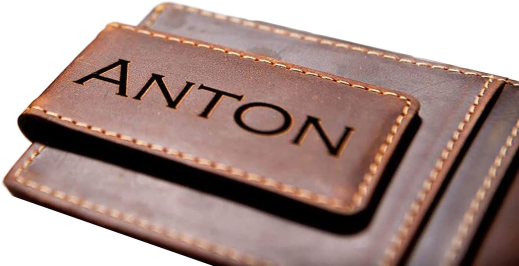 Personalized Leather Magnetic Money Clip The Sanibel by Left Coast Original