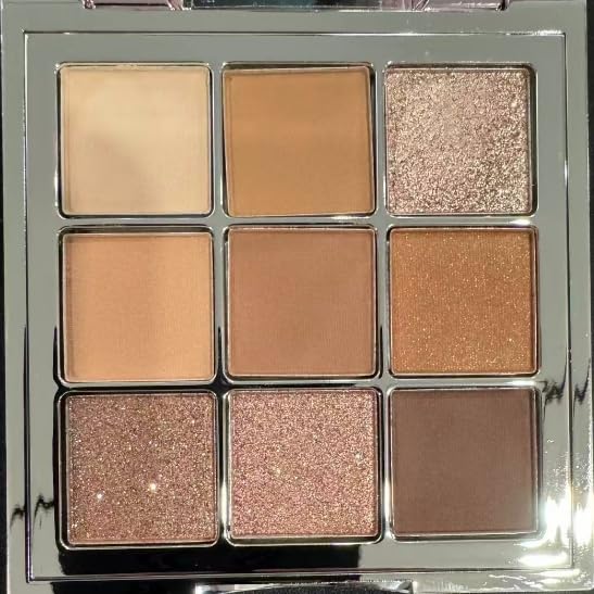 Warm Neutral Eyeshadow Palette 9-Color, Matte Peach & Taupe Browns with Rose Gold and Copper Shimmer Eye shadow, Everyday to Glam Warm Nude Eye Makeup Palette, Long-Wearing Blendable Eyeshadows,4