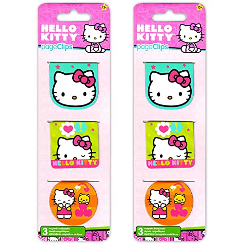 Hello Kitty Bookmark School Supplies ~ 3 Pc Bundle with Hello Kitty Bookmark and Page Clips | Hello Kitty Party Favors (Hello Kitty Merchandise)