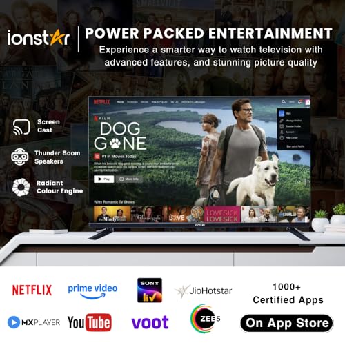 Image of IONSTAR 80 cm (32 Inch) HD Smart LED TV, Voice Control App, 30W Thunder Speakers, WiFi, Screen Cast, USB Ports, LAN, Headphone, AV, Ultra Thin Panel, Radiant Colour Engine
