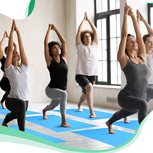Amylove 12 Pieces Yoga Mats Bulk 68x24x0.12 Inch Exercise Non Slip Fitness Workout Mats for Women Men Home Workout Gym Yoga(Light Blue) by Amylove - Used condition - Image 3