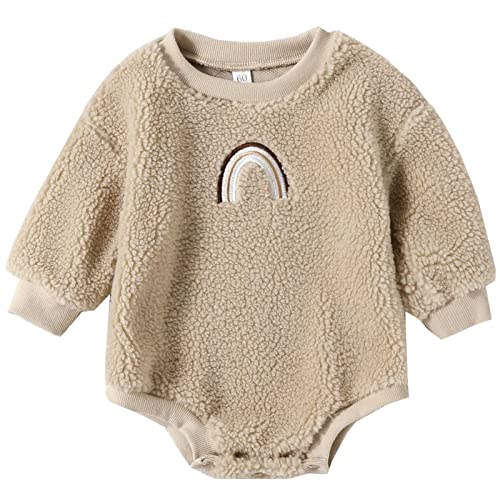 Image of Snr-k Baby Girl Boy Crewneck Sweatshirt Romper Oversized Romper Outfit Snowsuit Fleece Winter Clothes