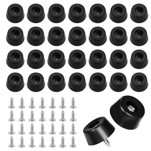 30pcs Pieds en Caoutchouc pour Planche à Découper, 15x8mm Pieds Planche à Découper Antidérapants avec Vis Pare-Chocs Pieds Ronds Caoutchouc Coussin pour...