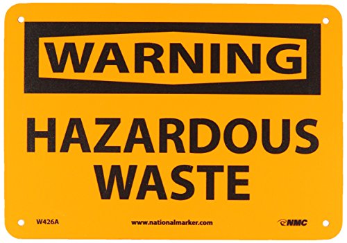 Panneau Warning Hazardous Waste aluminium signalisation déchet dangereux NMC W426A orange
