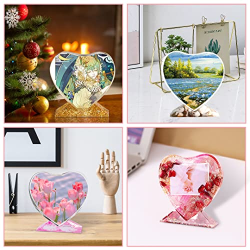 Zayookey Heart Resin Mould with Stand Heart Photo Frame Resin Casting Mould Valentine's Day Gift Love Picture Frames Silicone Mould DIY Home Decoration - Image 3
