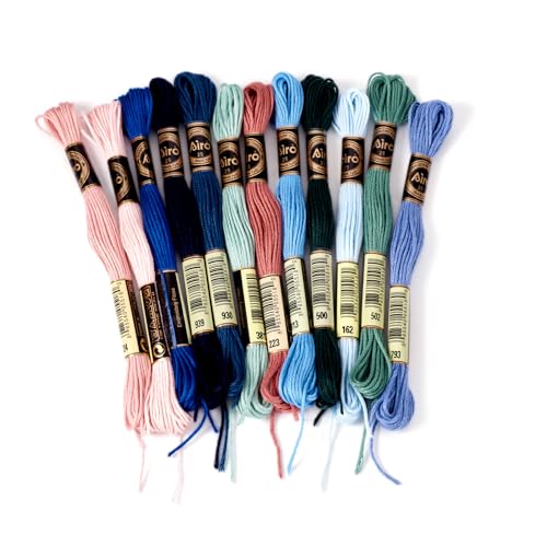 Image of FASHEWELRY 105 Yards Crewel Cross Stitch Floss for Jewelry Making, 1mm Polyester Embroidery Floss Thread Embroidery Thread Bulk for Bracelet Knitting Stitch Supply (Rainbow)