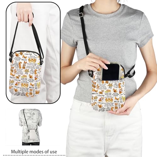 TOBGBE Corgi Gifts Corgi Lovers Puppy Dog Crossbody Bag Corgis Mom Purse Pet Owner Stuff Phone Bag Animal Shoulder Strap2
