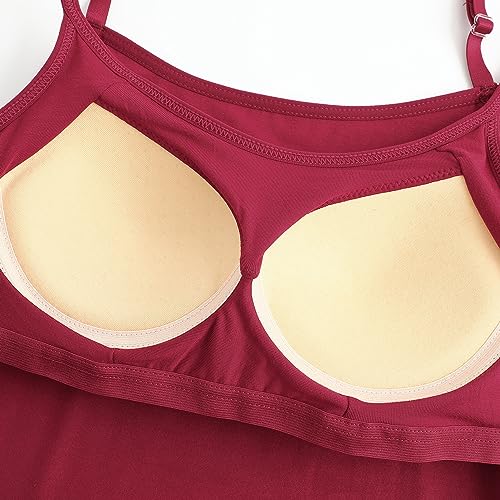 Image of Womens Modal Built-in Bra Padded Camisole Yoga Tanks Tops