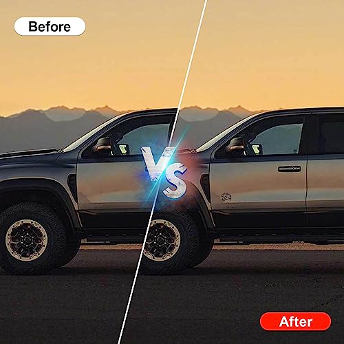 Image of A Pair Redeye Dinosaur Metal Emblem for Dodge RAM TRX 1500 2500 3500 Charger Challenger (Blue Eyes)