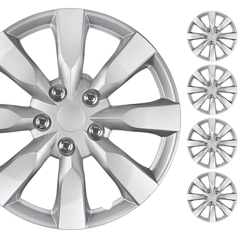 BDK (Set of 4) 16" Inch Rims Hubcaps Automotive Car Wheel Hub Caps Wheel Covers, Snap-On Direct OEM Replacement Toyota, Honda, Nissan, Ford, Mazda, Chevrolet, Mitsubishi, Kia, Hyundai, Volvo, BMW Cover