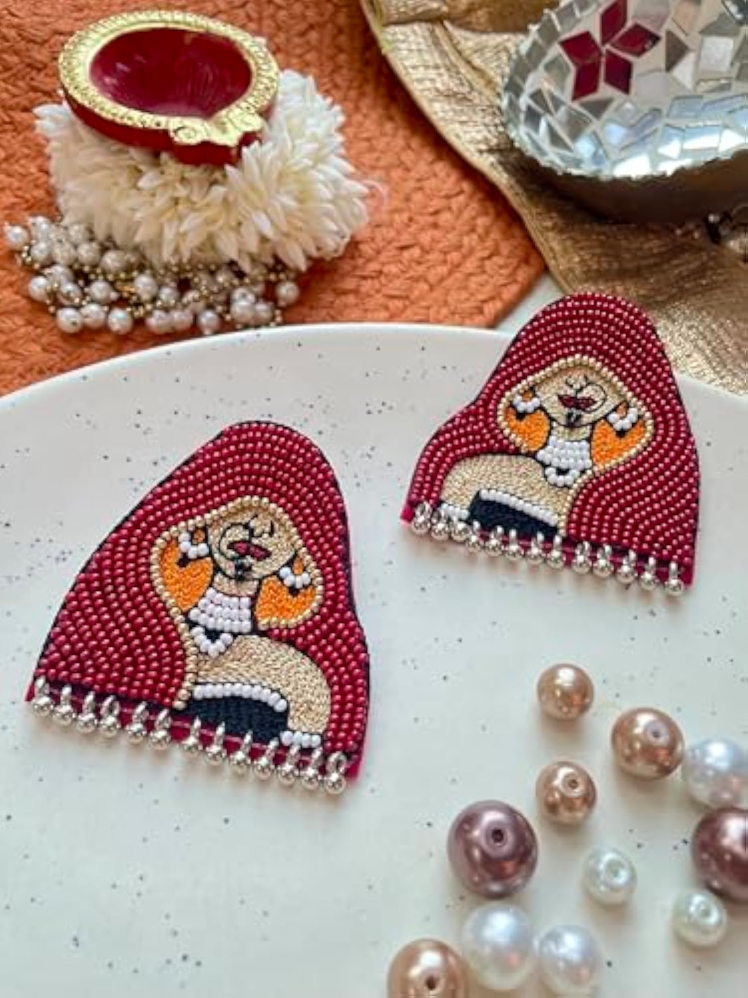Handmade Beaded Queen Earrings for Women
