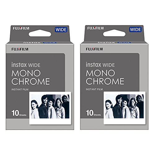 Fujifilm Instax Wide Monochrome Film (10-Sheets), for Instax Mini Instant, Disposable and Polaroid Camera 2-Pack