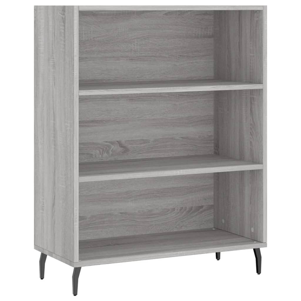 Wysoki kredens Sonoma szara sklejka wysoki kredens z metalowymi drzwiami i nogami do organizacji domu 69,5 x 34 x 180 cm