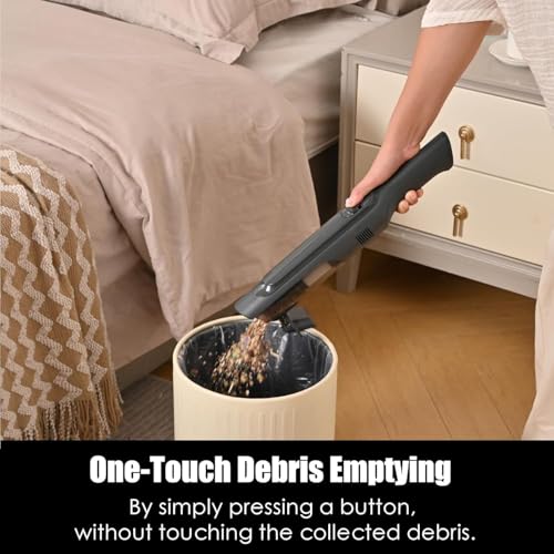 Handheld Vacuum Cordless, Lightweight 1.4lb with Powerful Suction, Charging Dock, Single Touch Empty and Detachable Dust Cup, Portable Mini Car Vac for Home Office and Pet Hair (Premium Grey) by PROMOMO - Image 5