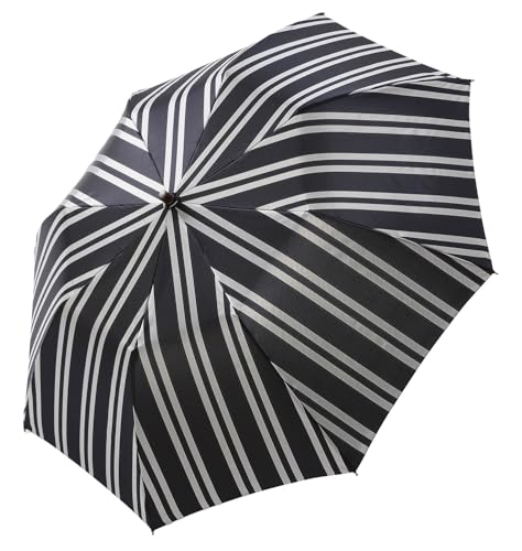 [選べる4カラー]漆宵傘(しつよいかさ)ネイビー/越前漆塗 東京洋傘 甲州織 和傘 折り畳み傘 晴雨兼用 UVカット ストライプ柄 綾織り 伝統工芸 プレゼント ギフト 日本製 福井県鯖江市産