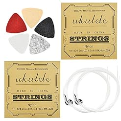 Favengo 2 Jeux Cordes d’Ukulélé en Nylon Corde Ukulélé Soprano avec 5 pcs Médiators en Feutre Corde Ukulele Concert pour… - Les Beatles, Paul McCartney, John Lennon, RIngo Starr, George Harrison
