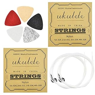 Favengo 2 Jeux Cordes d’Ukulélé en Nylon Corde Ukulélé Soprano avec 5 pcs Médiators en Feutre Corde Ukulele Concert pour… - Les Beatles, Paul McCartney, John Lennon, RIngo Starr, George Harrison