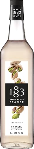 1883 Pistachio Syrup for Drinks – Premium French Flavoring Syrup, Made in France, 1 Liter Plastic Bottle – Perfect for Coffee, Lattes, Cocktails, and Desserts