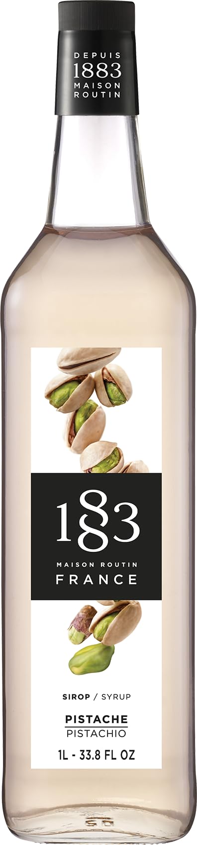 1883 Pistachio Syrup for Drinks – Premium French Flavoring Syrup, Made in France, 1 Liter Plastic Bottle – Perfect for Coffee, Lattes, Cocktails, and Desserts