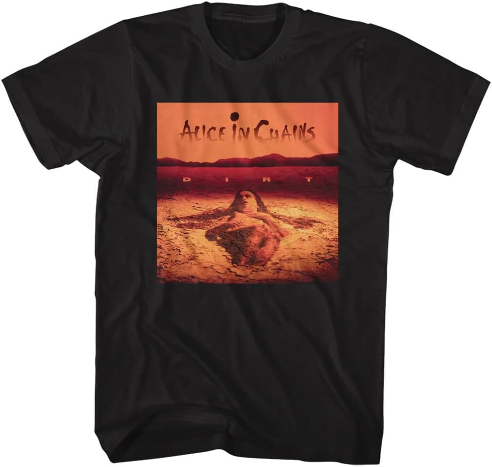 American ClassicsAlice in Chains T-Shirt Black Dirt Album Mens Short Sleeve T Shirts 90s Music Vintage Style Graphic Tees