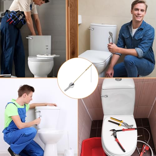 Qoaimu Universal Toilet Handle Replacement Kit, Toilet Flush Handle, Toilet Handle Lever Flush Replacement, Toilet Tank Trip Lever, Compatible with American Standard/Mansfield Toilet, Front Mount