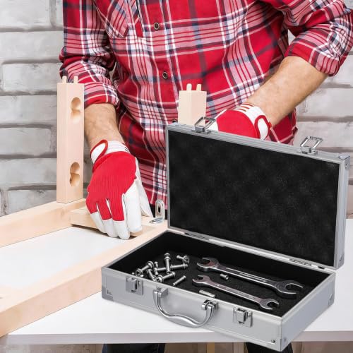 POPETPOP Aluminum Alloy Tool Box : Metal Briefcase with Lock and Handle Portable Storage Box for Tools Cosmetics Medicine Jewelry, 11.79X6.68X3.07in by POPETPOP - Image 2