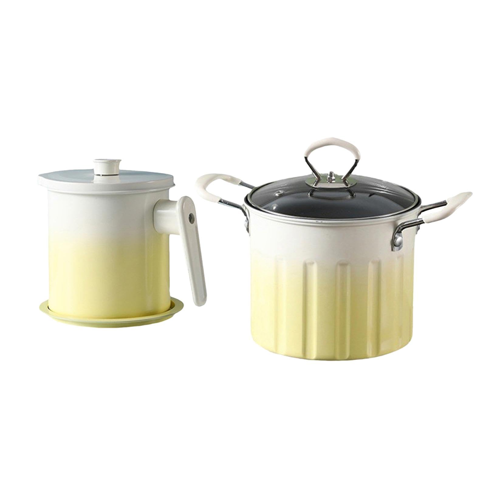 Deep Frying Pot Multifunction French Fries Pot for Chip | Deep Frying Pot Multifunction French Fries for Chips Onion Rings Cooking White Yellow Stainless Steel And Iron-image-30