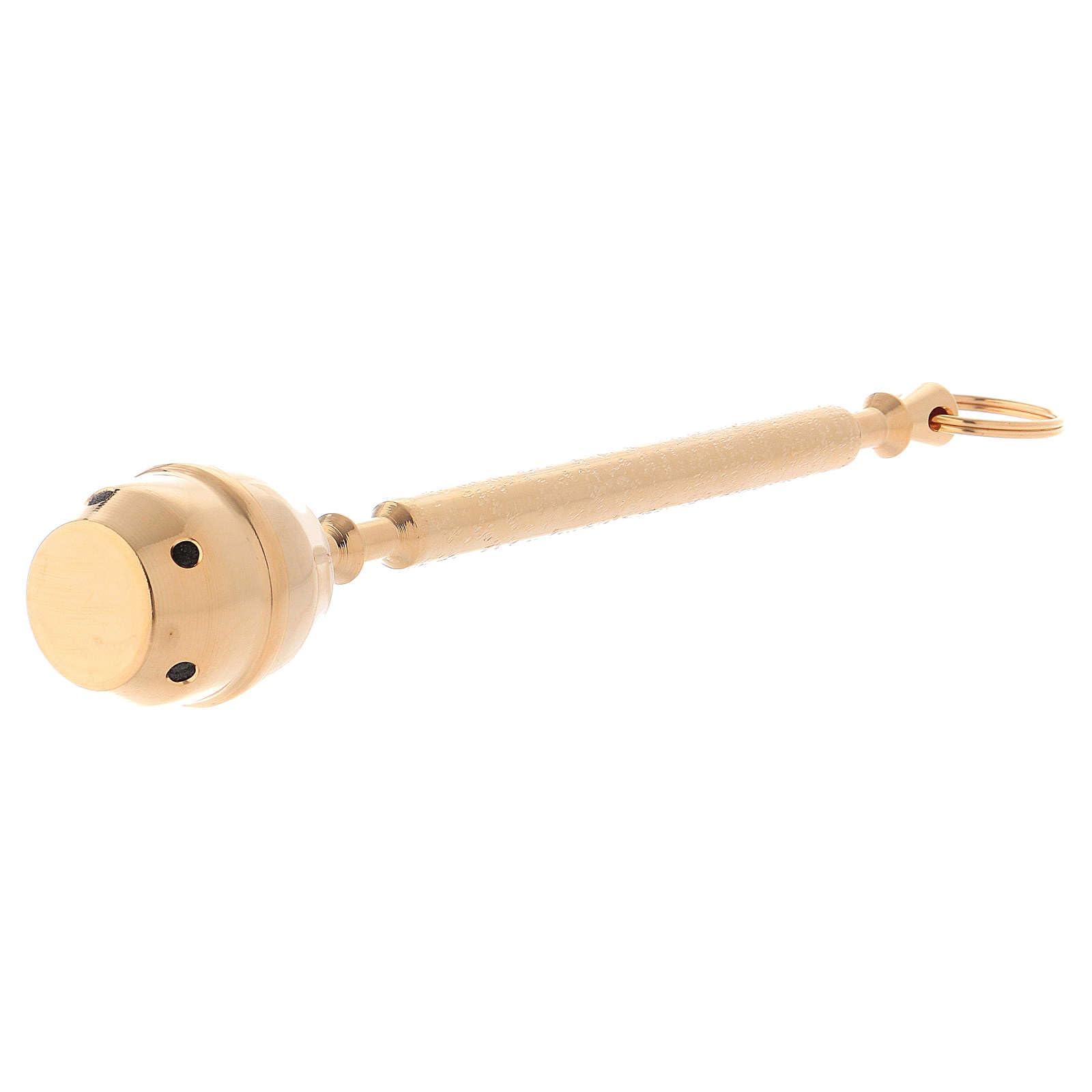 Holyart Accessori per Benedizione: Aspersorio Metallo Lucido Ottone Finitura Dorata