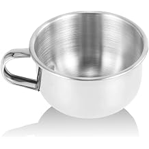 FILFEEL Shaving Soap Mug Bowl, Stainless Steel Shave Bowl Metal Cup Shaver Cleansing Foam Tool For Man