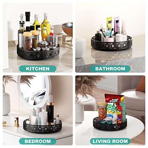 Lazy Susan Organizer, 12 Inch Lazy Susan Turntable For Cabinet Table, Phinox Turntable Organizer Lazy Susan Spice Rack With Non-Slip Pad, Large Lazy Susan For Kitchen Bathroom Pantry Vanity (Metal) #TOP7