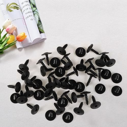 80 x Blechschrauben, Karosserieschrauben, Schrauben Schwarz, Schrauben Auto, Torx Schrauben, Auto Unterboden Schrauben, Selbstschneidende Schrauben für Autotürverkleidungen, M5 x 16mm