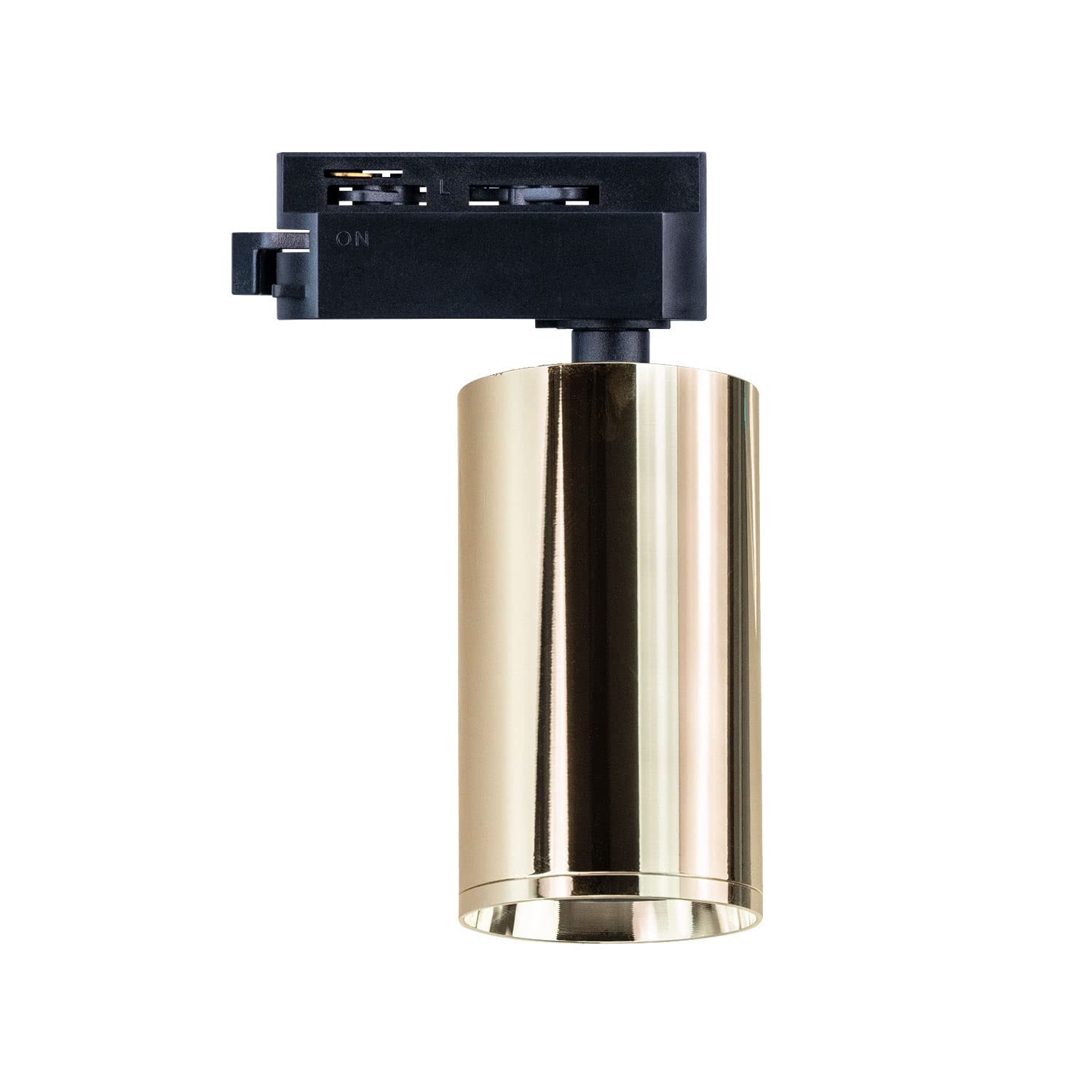 Popp Foco Portalámparas Carril en Monofásico para GU10 Dorado (Bombilla no incluida) Iluminación Orientable en Rieles de Techo Interior (5 unidad, Dorado)