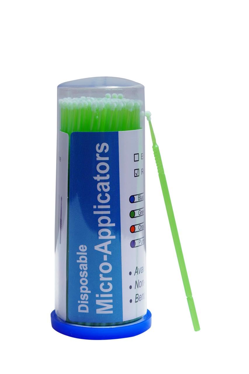 FG Disposable Micro Applicator Tips for Precise Application | Lint-Free Fine Tip Applicators for Dental, Cosmetic & Laboratory Use | Flexible Handle, Non-Absorbent Micro Brushes(G/R/1)-image-35