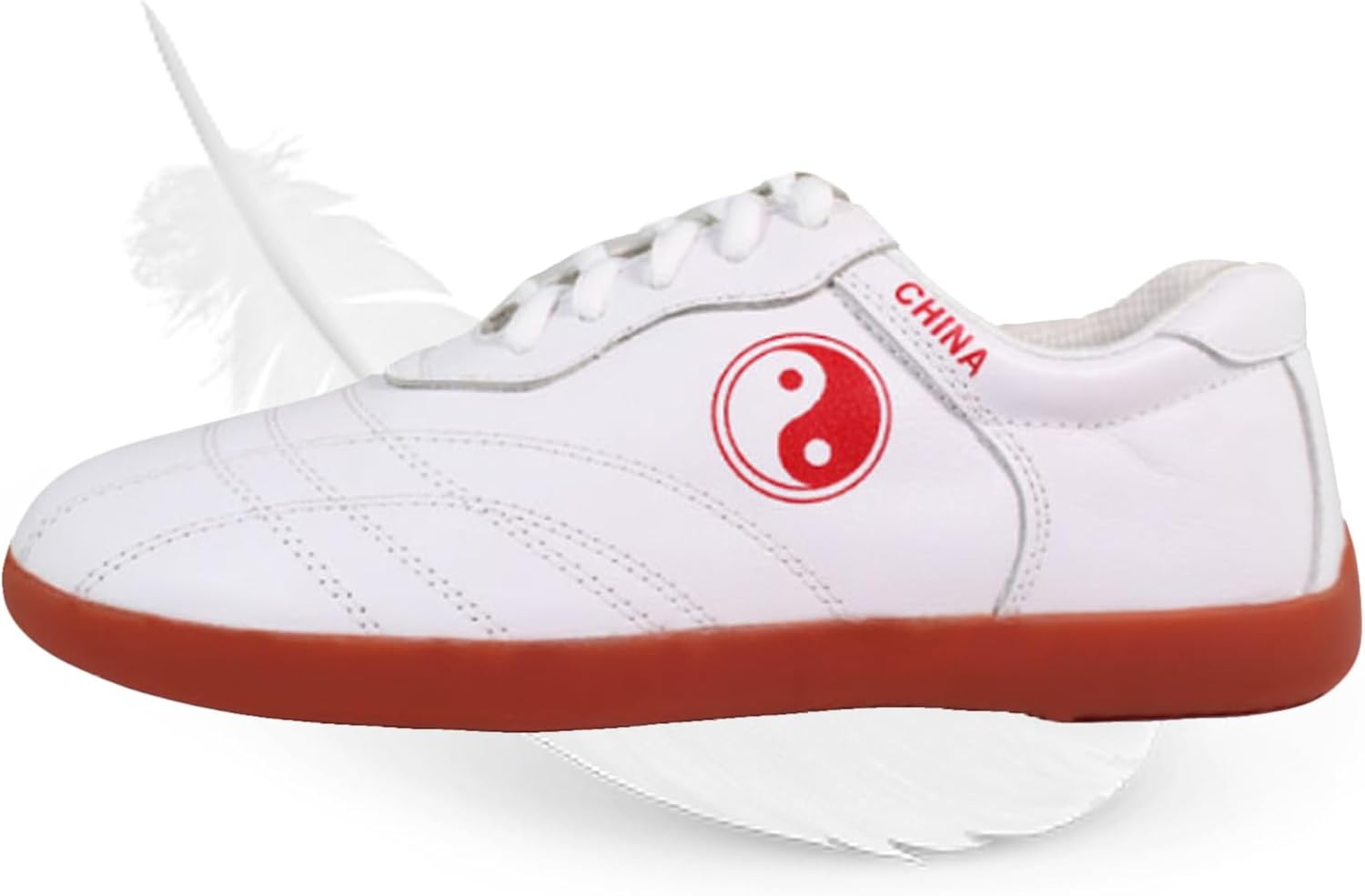 Leather Sole Tai Chi Shoes for Women Taekwondo Yoga Martial Arts Shoes Black White Kung Fu Wu Shu Training Sport Shoes for Men Chinese Sneakers for Men Karate Sneakers
