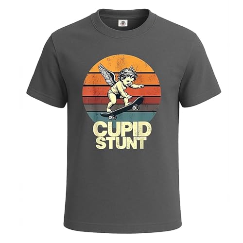 Cupid Stunt Funny Sarcastic Offensive Mens T Shirt Gift Party Joke Tee Top(Charcoal, 4XL)