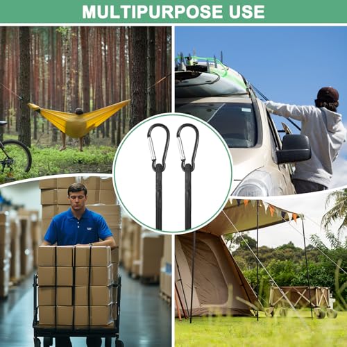 Cuerdas elásticas M METERXITY de 47.2 pulgadas con ganchos de aluminio para lona de camping 7
