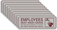 Vista 53 de Standard Employees Must Wash Hands - Letrero para puerta/pared, color negro, pequeño