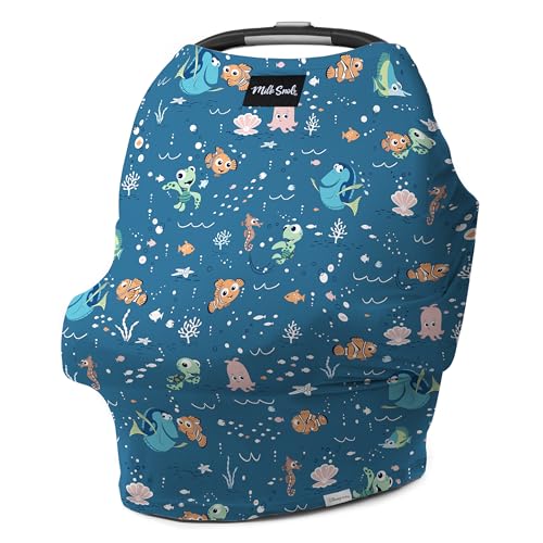 Image of Milk Snob Original Disney Pixar 5-in-1 Baby Cover, Breastfeeding, Car Seat, Carrier, Stroller, High Chair, Shopping Cart, Canopy, Baby Shower Gender Neutral Gifts, Nursing Top (Finding Nemo)