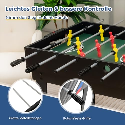COSTWAY Multi Spieltisch, 4-in-1 Tischkicker mit Billard, Airhockey, Tischtennis, multifunktionstisch Tischfußball Zubehör, für Heimspielzimmer, Partybars – Bild 8
