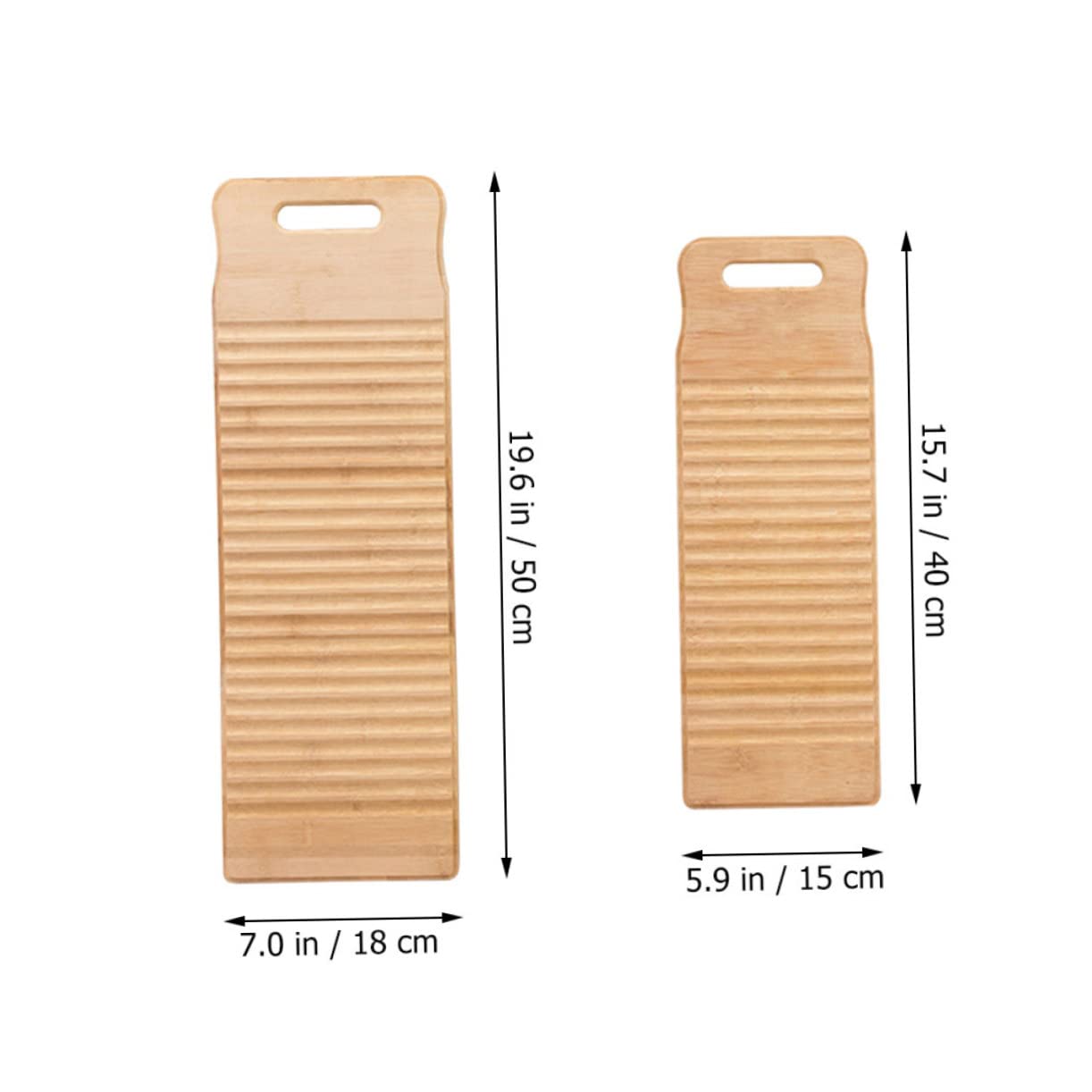 Kleiner Waschbrett aus Bambus, 2 Stück, Beige, für Handwäsche