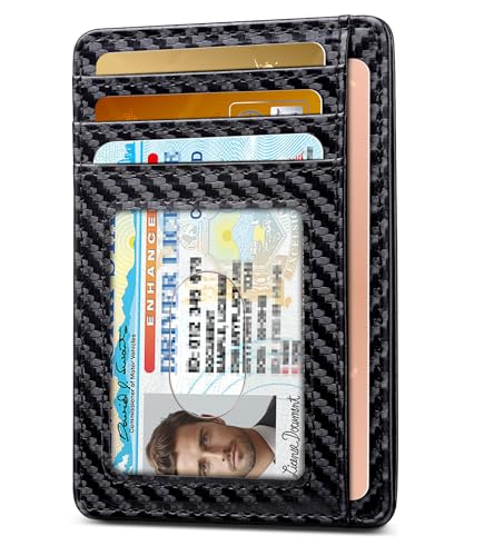 Image of Teskyer Slim Minimalist Wallet for Men, RFID Front Pocket Card Holder | Ultra Slim Front Pocket Design, 8 Card Slots, RFID Protection, Smooth Faux Leather for Everyday Carry