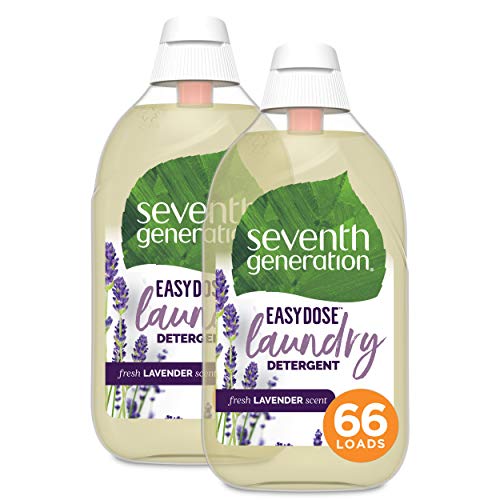Seventh Generation Laundry Detergent, Ultra Concentrated EasyDose, Fresh Lavender, 132 Loads (Packaging May Vary), 23 Fl Oz (Pack of 2)