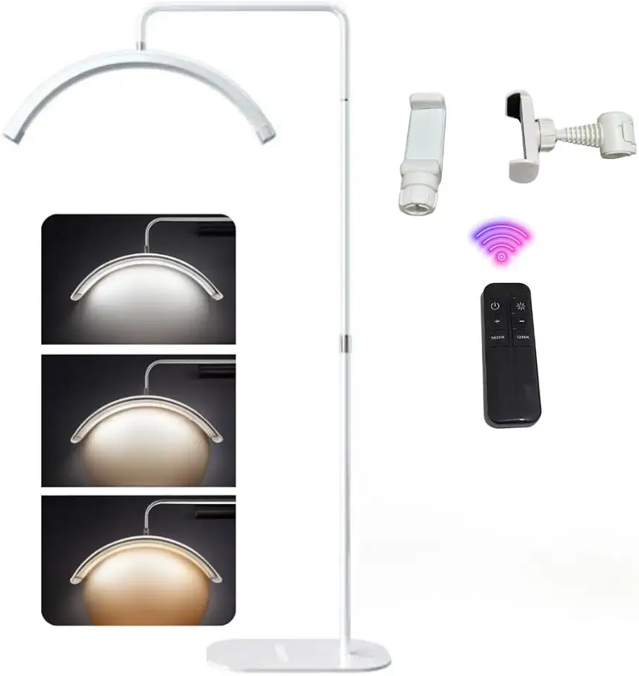 Luminária Led Ring Light Estetica 3 Tons Ajustavel Meia Lua luminária lua Limpeza De Pele Salão F16(Branco)