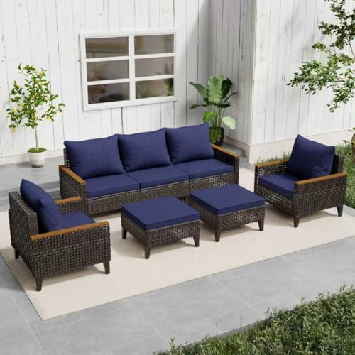 Xmkmvk 7 Piece Patio Sectional Sofa Furniture Set