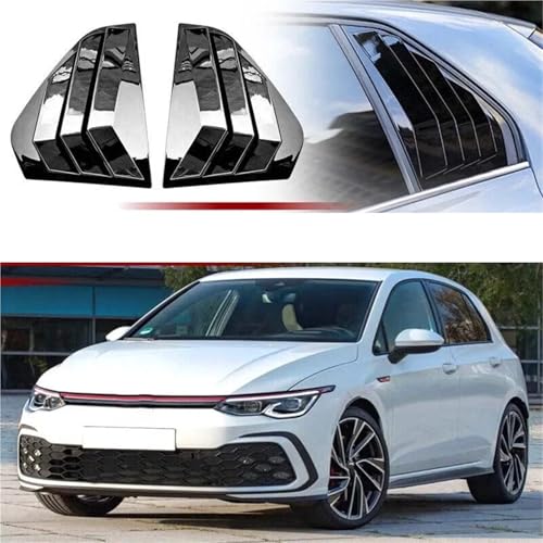 Pasuje do Golf MK8 2020-2023 tylna żaluzja samochodu czwarta część bocznej osłony migawki naklejka wykończeniowa Vent Scoop ABS Carbon Zasłony Osłonowe(Carbon)