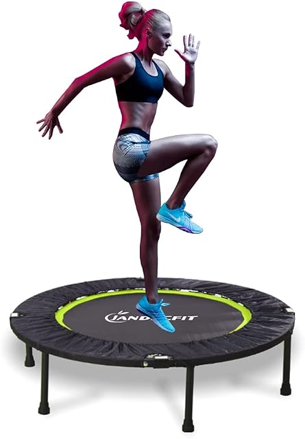 Jandecfit Foldable Fitness Trampoline 40" Fitness Rebounder for Indoor, Garden, Mini Portable Mini Trampoline, Indoor/Outdoor for Adult Jump Sports , Max Load 330lbs