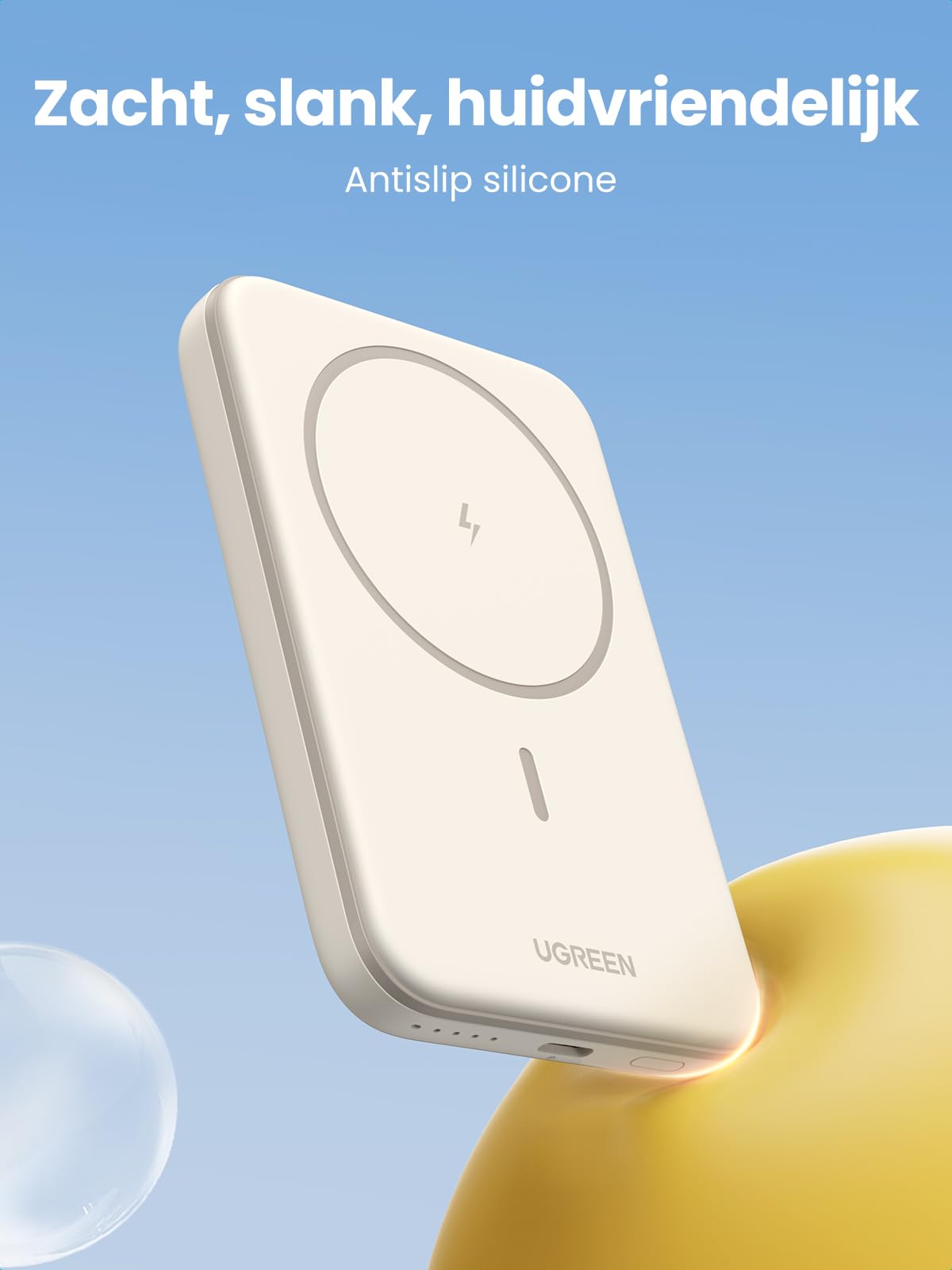 goobay Magnetische draadloze powerbank 5.000 mAh Zwart, 1x USB-C goobay Magnetische draadloze powerbank 5.000 mAh Zwart, 1x USB-C